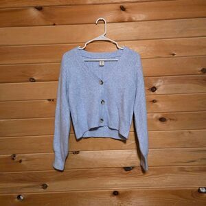 Women's Sincerely Jules Soft Baby Blue Knit Button Front Cardigan Sweater Small
